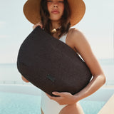 RAFFIA HOBO DROP BAG CHOCO