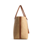 RAFFIA TOTE BAG NATURAL & CARAMEL