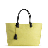 RAFFIA TOTE BAG YELLOW & BLACK