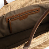 RAFFIA TOTE BAG NATURAL & CARAMEL