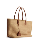 RAFFIA TOTE BAG NATURAL & CARAMEL