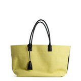 RAFFIA TOTE BAG YELLOW & BLACK