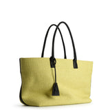 RAFFIA TOTE BAG YELLOW & BLACK