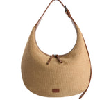 RAFFIA HOBO DROP BAG NATURAL & CARAMEL