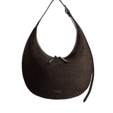 RAFFIA HOBO DROP BAG CHOCO