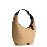 RAFFIA HOBO DROP BAG NATURAL & BLACK