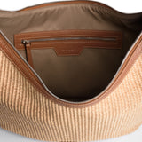 RAFFIA HOBO DROP BAG NATURAL & CARAMEL