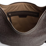 RAFFIA HOBO DROP BAG CHOCO
