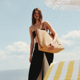 RAFFIA TOTE BAG NATURAL & CARAMEL