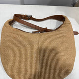 RAFFIA HOBO DROP BAG NATURAL & CARAMEL - Lot 104 (Editorial)