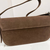 BAGUETTE BAG SUEDE CHOCO - Lot 13 (Imperfect)