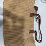 RAFFIA TOTE BAG NATURAL & CARAMEL - Lot 56 (Editorial)