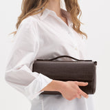 BAGUETTE FLIP CROCO BROWN