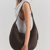 RAFFIA HOBO DROP BAG CHOCO