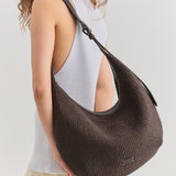 RAFFIA HOBO DROP BAG CHOCO