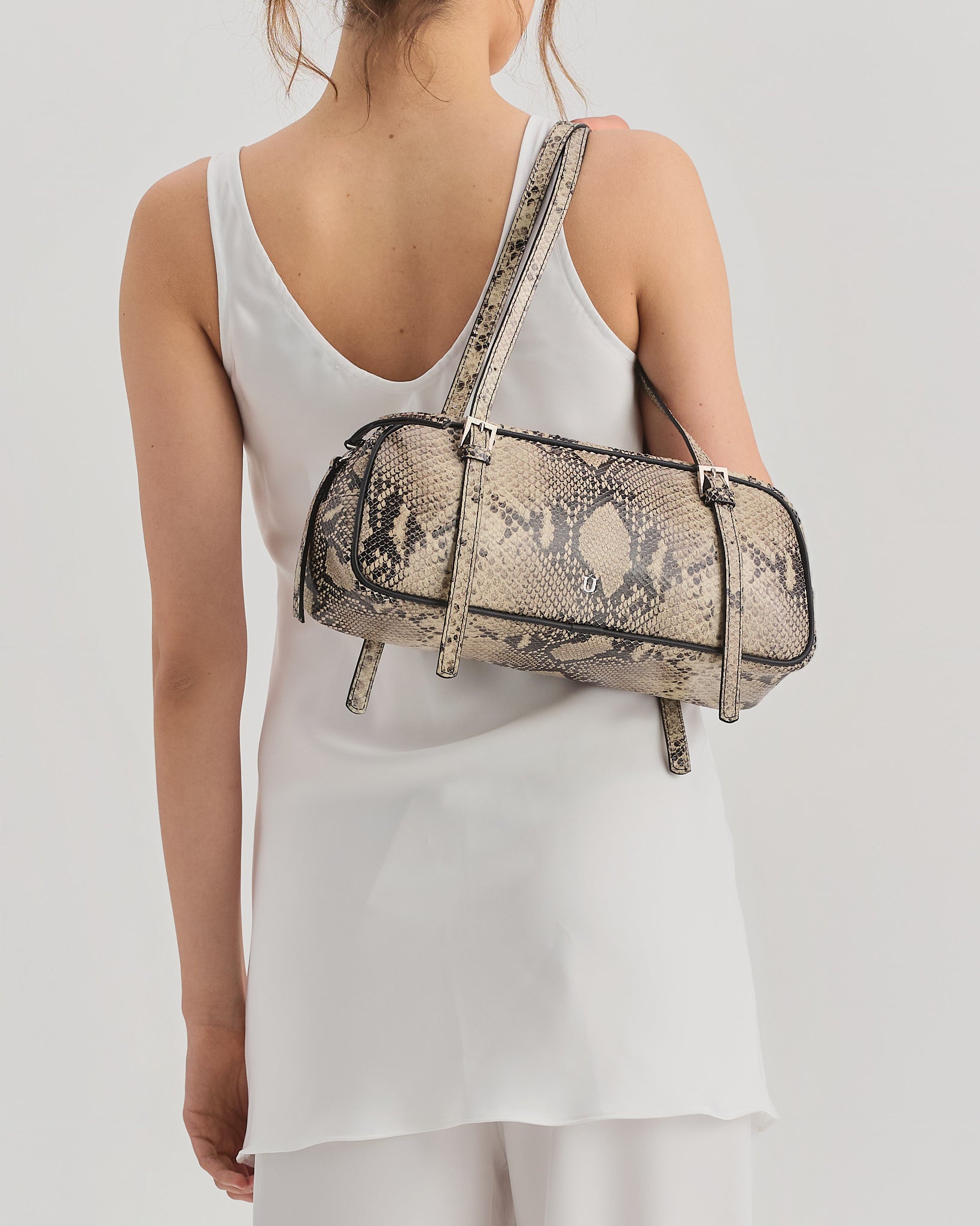 バッグ y2k 00s archive boston bag fake python BOWLING BAG PYTHON NATURAL – NÚKOT