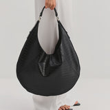 EXTRA HOBO BAG CROCO BLACK 