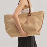 RAFFIA TOTE BAG NATURAL & CARAMEL
