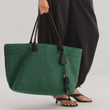 RAFFIA TOTE BAG GREEN