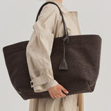 RAFFIA TOTE BAG CHOCO