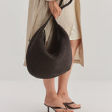 RAFFIA HOBO DROP BAG CHOCO
