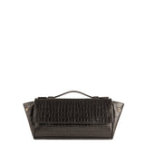 BAGUETTE FLIP CROCO BROWN