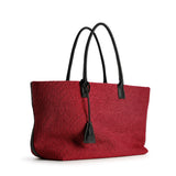 RAFFIA TOTE BAG RED